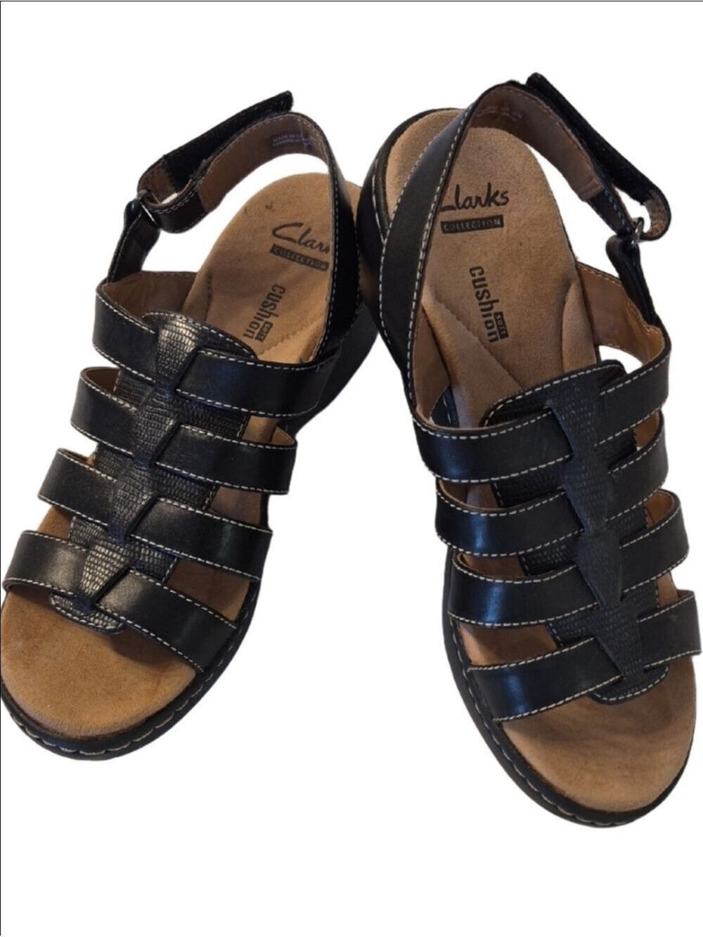 Clarks Black Leather Slingback Sandals US 7 M